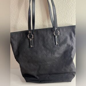 Salvatore Ferragamo Black Embossed Tote